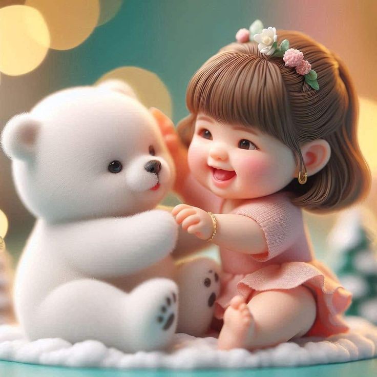 Cute Teddy Bear With Girl